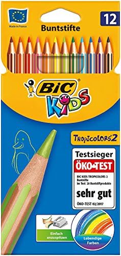 Crayons de couleur long Tropicolor (Paquet de 12)
