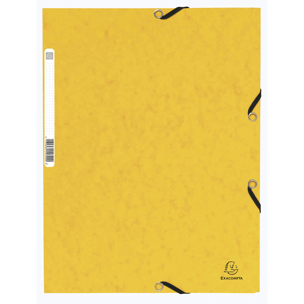 Chemise cartonnée à rabat Jaune avec élastique